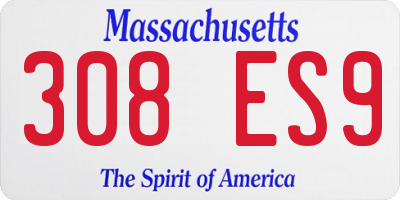 MA license plate 308ES9