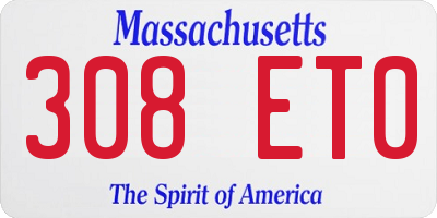 MA license plate 308ET0