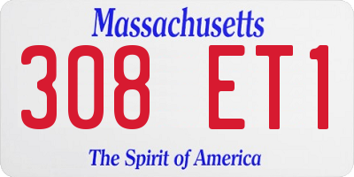 MA license plate 308ET1