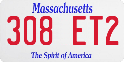 MA license plate 308ET2
