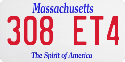 MA license plate 308ET4