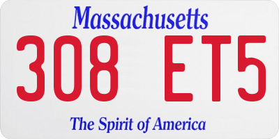 MA license plate 308ET5