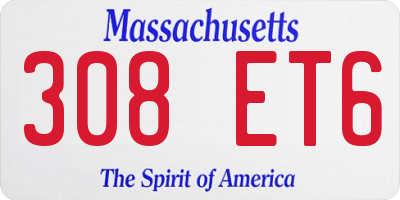 MA license plate 308ET6
