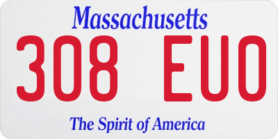 MA license plate 308EU0