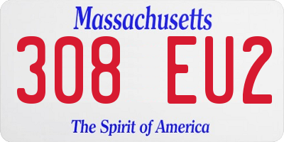 MA license plate 308EU2