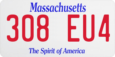 MA license plate 308EU4