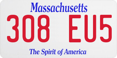 MA license plate 308EU5