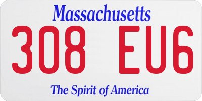 MA license plate 308EU6