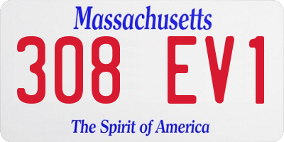 MA license plate 308EV1