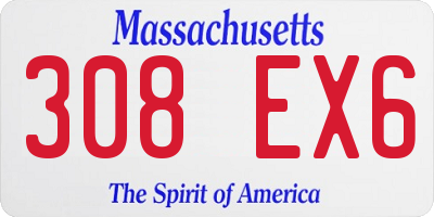 MA license plate 308EX6