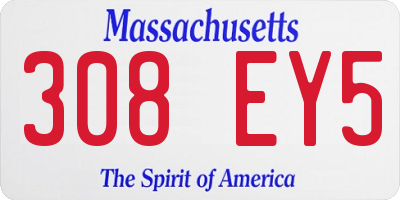 MA license plate 308EY5