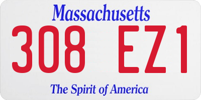 MA license plate 308EZ1