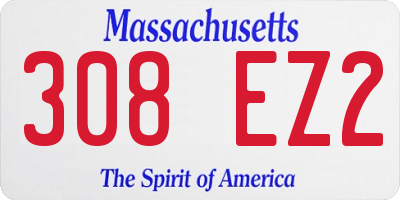 MA license plate 308EZ2
