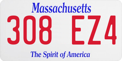 MA license plate 308EZ4