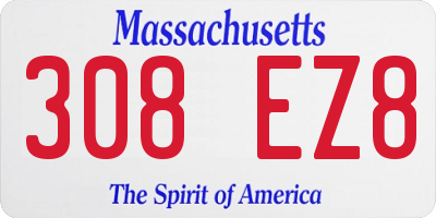 MA license plate 308EZ8