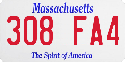 MA license plate 308FA4