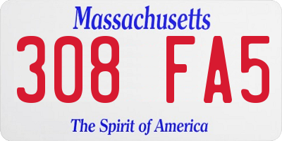 MA license plate 308FA5