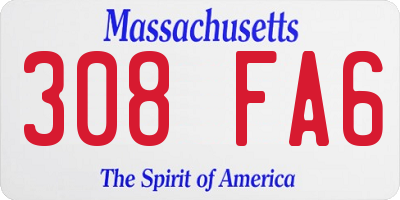 MA license plate 308FA6