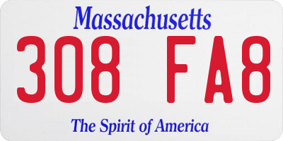 MA license plate 308FA8