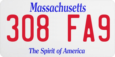 MA license plate 308FA9