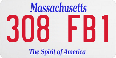 MA license plate 308FB1