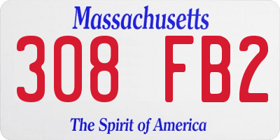 MA license plate 308FB2