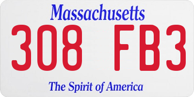 MA license plate 308FB3