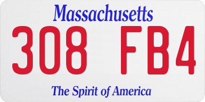 MA license plate 308FB4