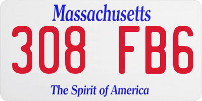 MA license plate 308FB6