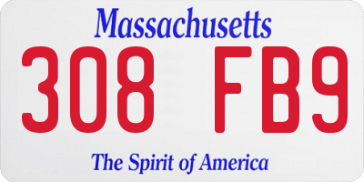 MA license plate 308FB9