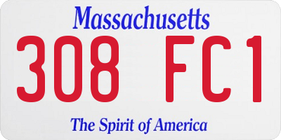 MA license plate 308FC1