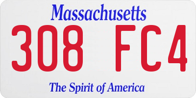 MA license plate 308FC4