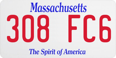 MA license plate 308FC6