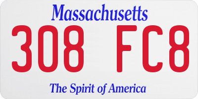 MA license plate 308FC8