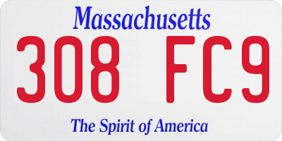 MA license plate 308FC9