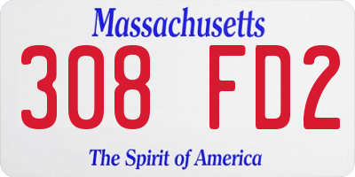 MA license plate 308FD2