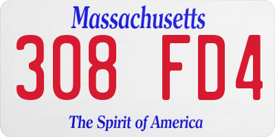 MA license plate 308FD4