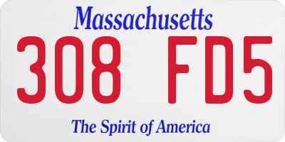 MA license plate 308FD5
