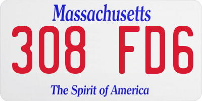 MA license plate 308FD6