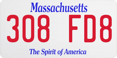 MA license plate 308FD8