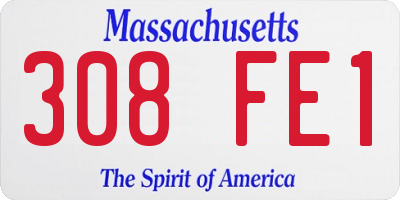 MA license plate 308FE1