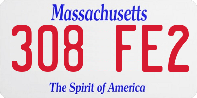 MA license plate 308FE2