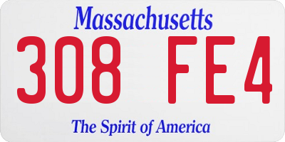 MA license plate 308FE4
