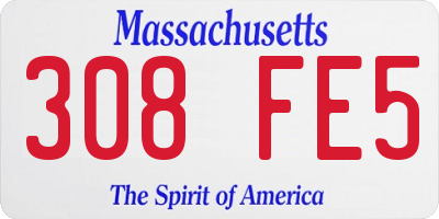 MA license plate 308FE5