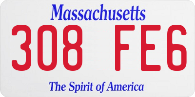 MA license plate 308FE6