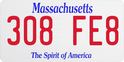 MA license plate 308FE8