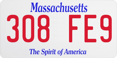 MA license plate 308FE9