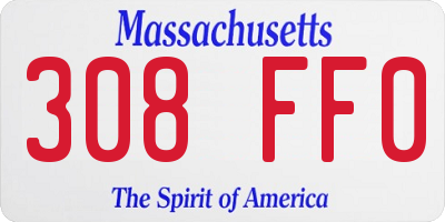 MA license plate 308FF0