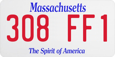 MA license plate 308FF1