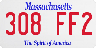 MA license plate 308FF2